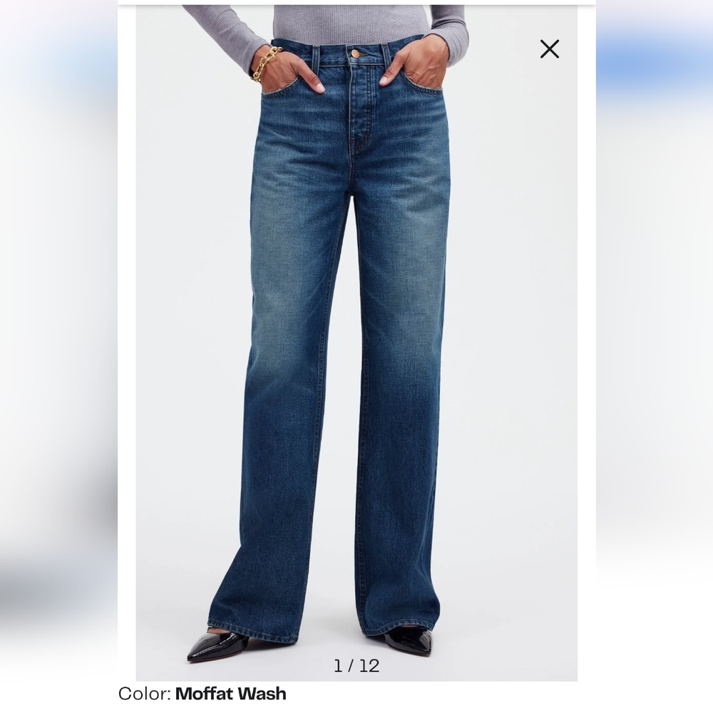 Madewell Moffat Wash Wide-Leg Jeans - Blue Denim